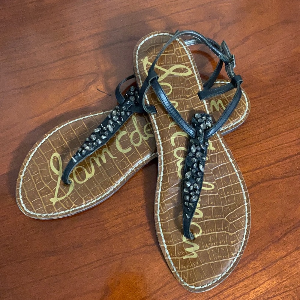 Sam Edelman Gwyneth Black Leather Sandals